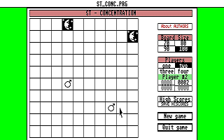ST Concentration atari screenshot
